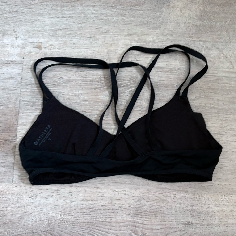 Athleta Black Strappy Sportsbra